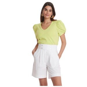 Tyler Boe Women’s Kris Puff Sleeve Tee‎ Wild Lime Top Size Large
